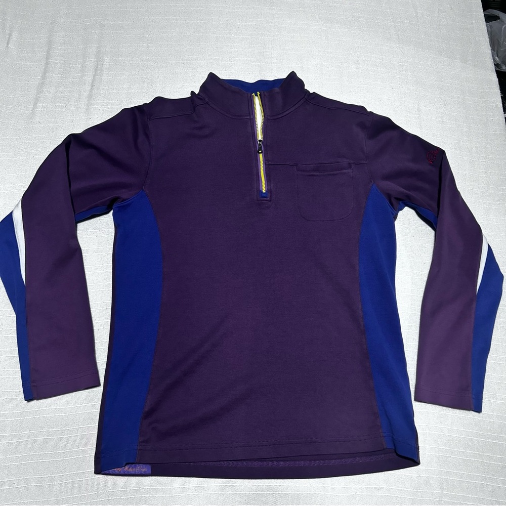 Robert Graham 1/4 Zip Pullover Men's Medium Tailored Fit Purple Performance Mock